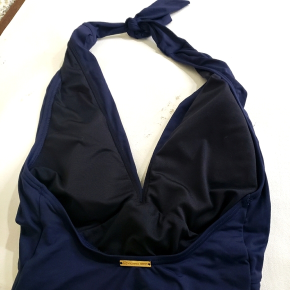 Michael Kors Deep -V Twist Maillot Navy Swimsuit - Picture 4 of 6